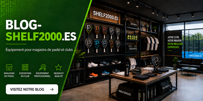 Blog de Shelf200.es sur l’équipement commercial pour magasins et clubs de padel, supports pour raquettes, exposition professionnelle et design d’espaces sportifs